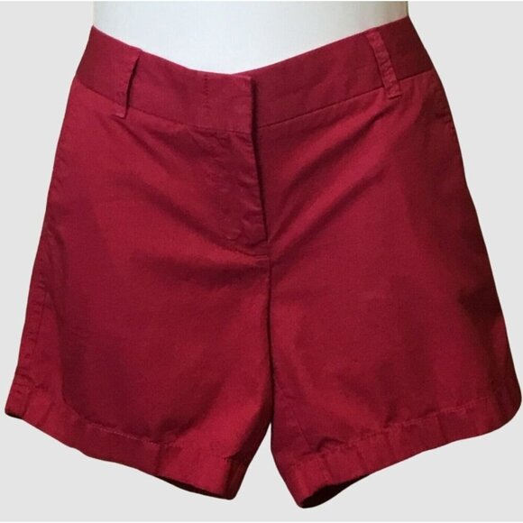 J. Crew Factory 100% Cotton Broken-In Chino 5in Shorts Dark Pink Ladies 4 - Picture 1 of 8